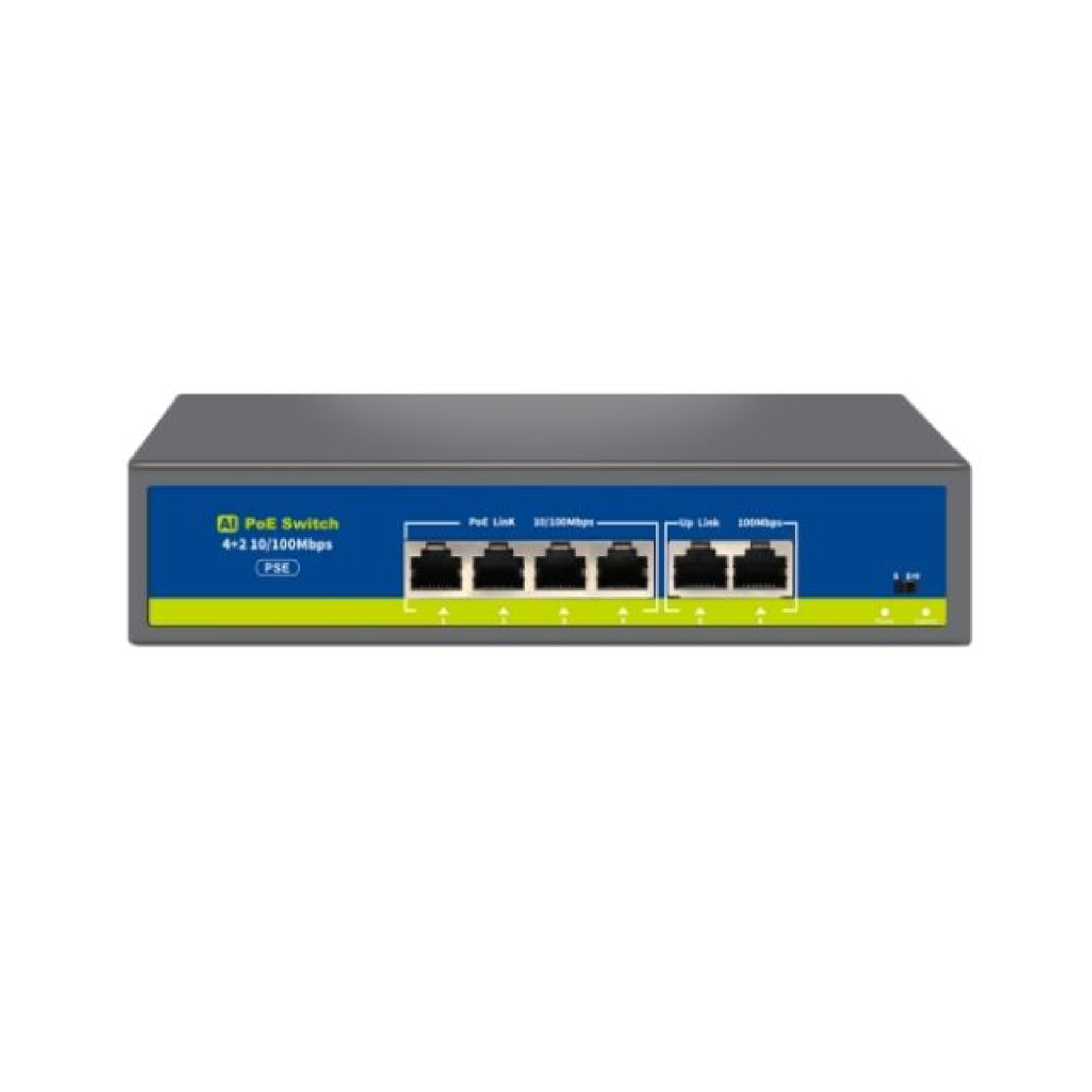 Novacom - NVC-HIF0420FBL-C 4x PoE Port Fast (10/100) 2x Uplink Fast (10/100) - - 75 W Yönetilmez Switch Desktop